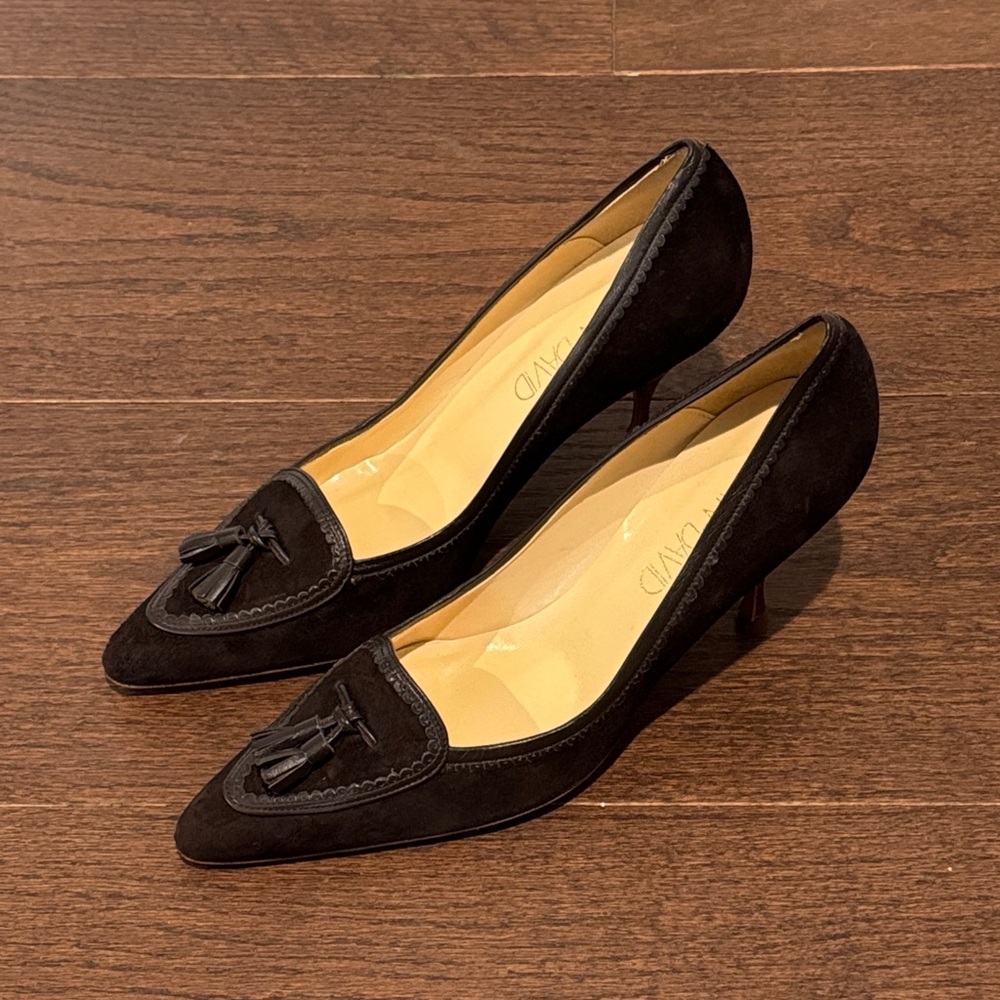 Joan & David Brown Suede Tassel Pumps Size 8.5